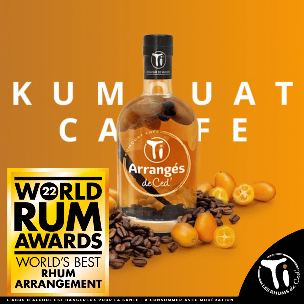 Ti Ced' Kumquat Café élu Meilleur Rhum arrangé du Monde aux World Rum Awards 2022